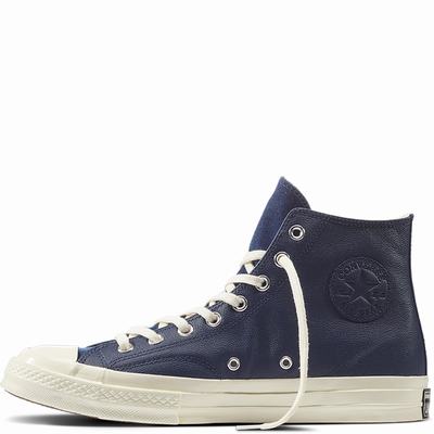 Converse Chuck Taylor All Star '70 Wool Wordmark High Tops Mens - Navy/Yellow Shoes (633ZSNUT)